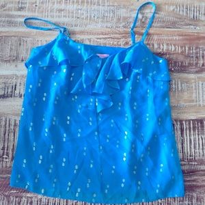 Lilly pulitzer NWT blue and gold tank